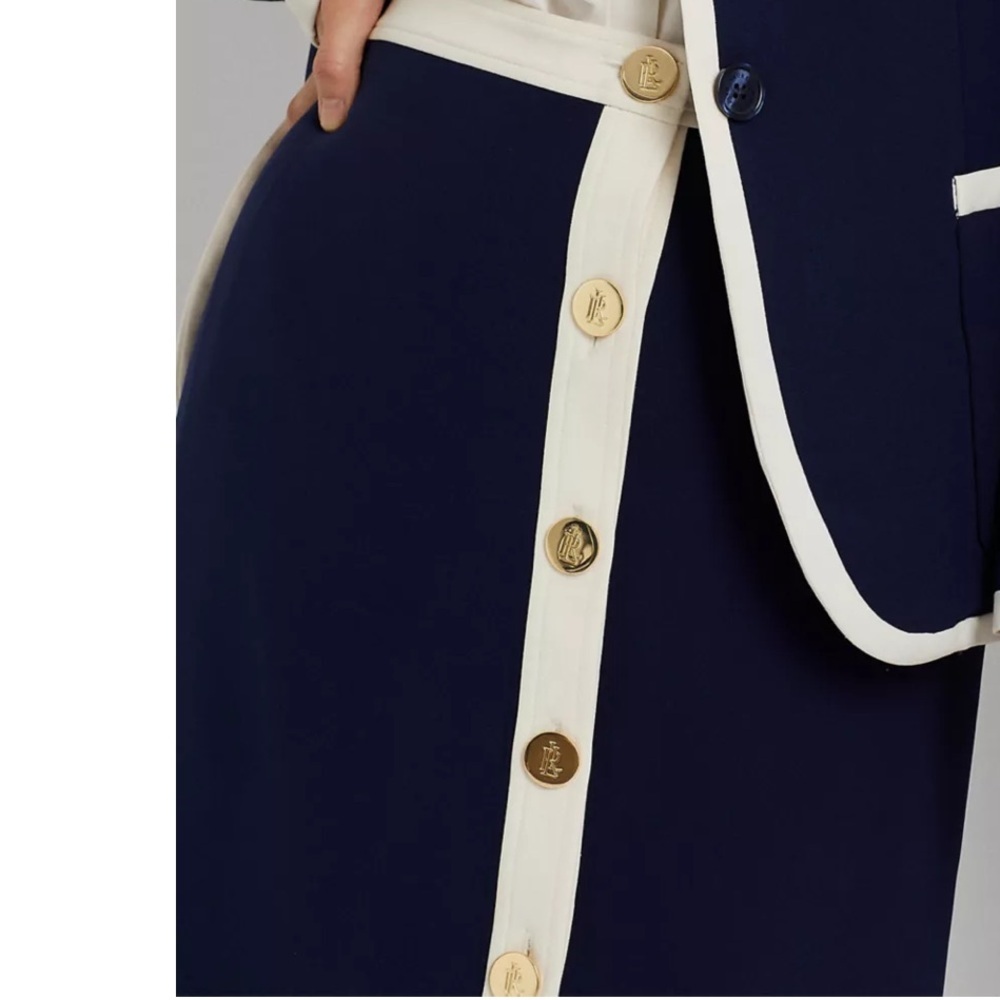 NWT Women’s LAUREN RALPH LAUREN Button front two tone pencil skirt- Size 14 - Picture 3 of 9